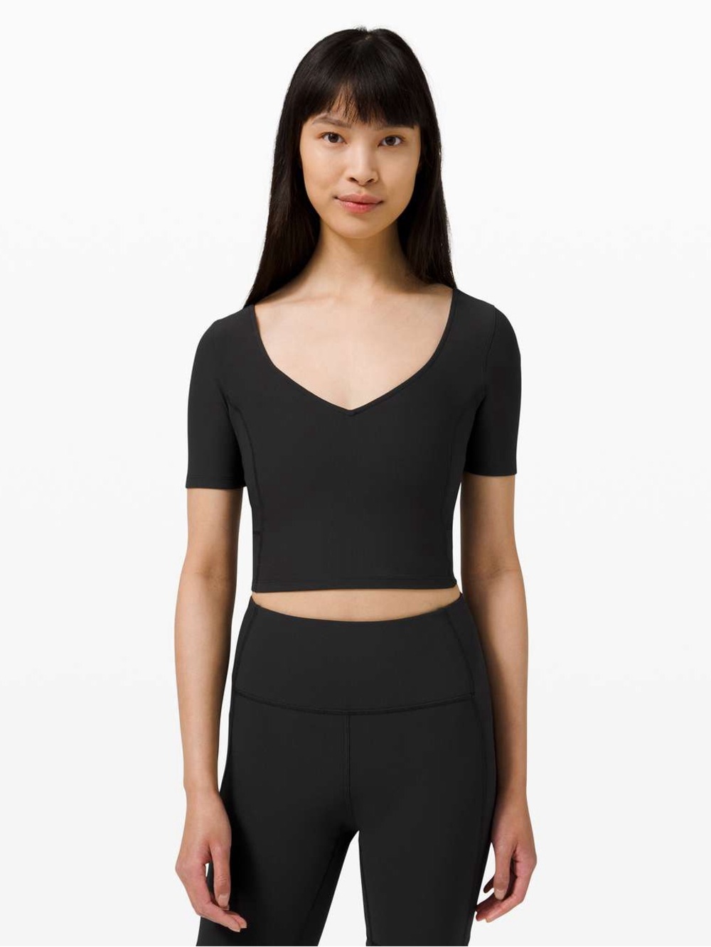 Lululemon Ribbed Contoured V-Neck Yoga Short Sleeve SZ 4